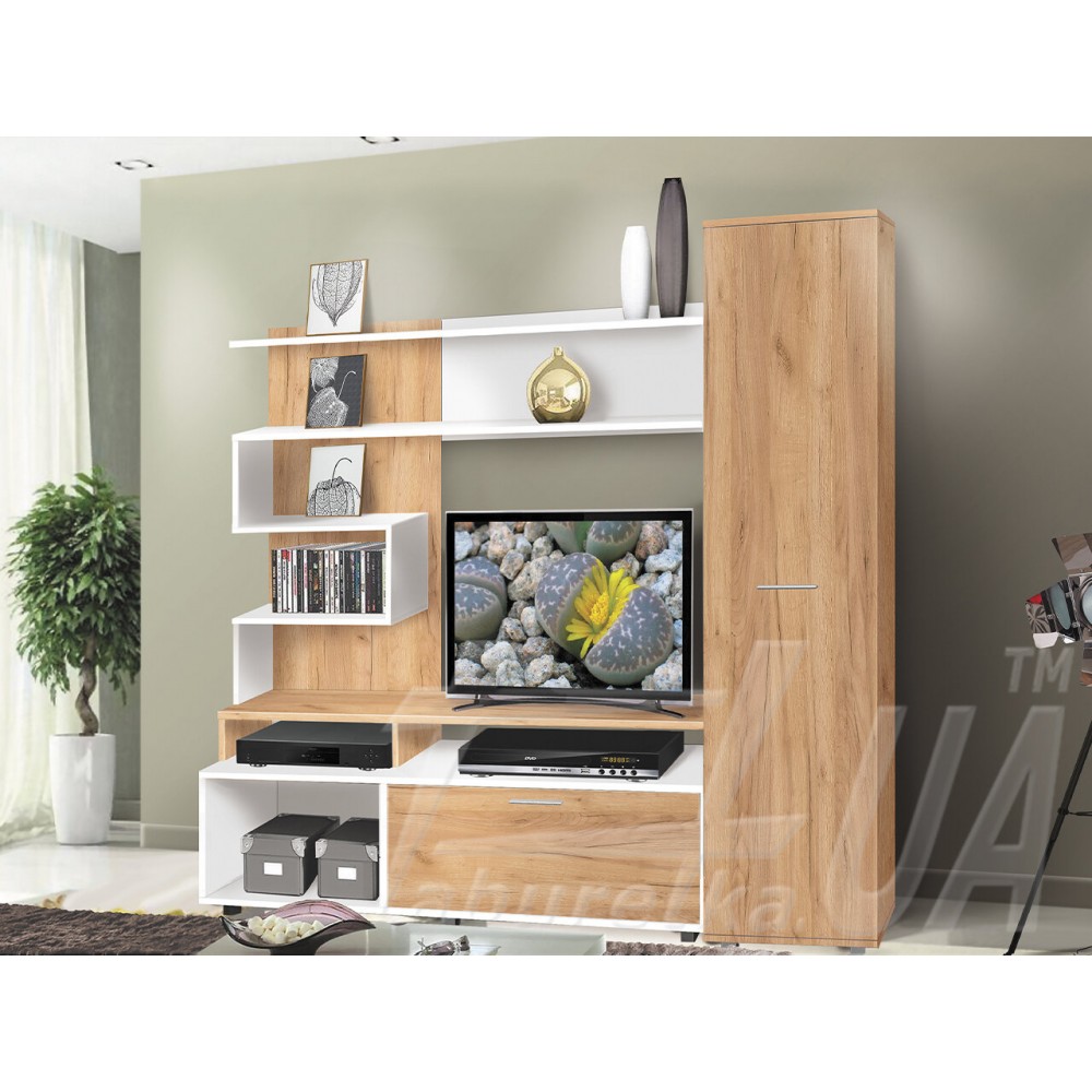 стенка Бари (дуб крафт золотой/белый)